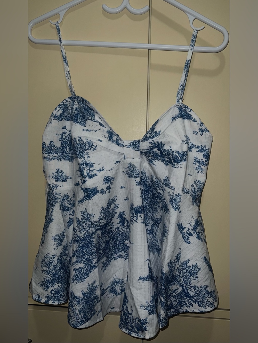 Blue Toile Spaghetti-Strap Camisole Top
